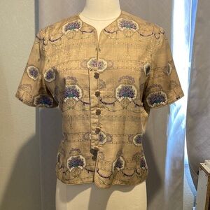 ADRIANA PAPELL VINTAJE 100%SILK BLOUSE SIZE 10P